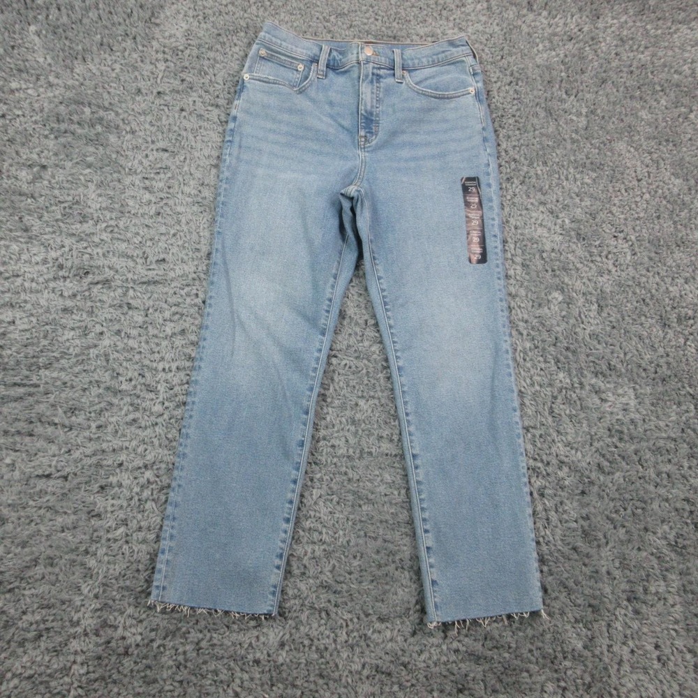J.Crew Jeans Womens 29 Light Wash Essential Straight All-Day Raw Hem 29x26* NWT